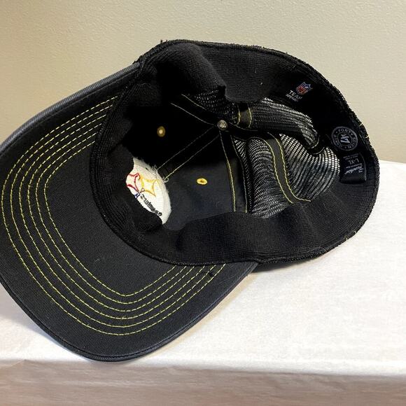 FORTY SEVEN Men's Pittsburgh Steelers NFL Cotton Baseball Cap L/XL Black & Gold - Picture 7 of 7